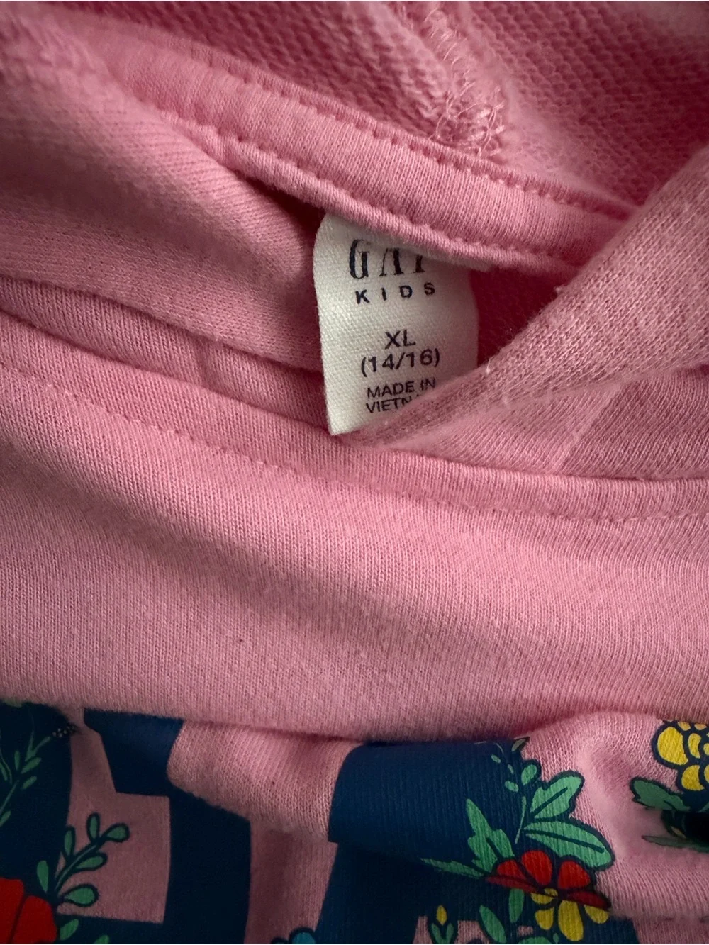 GAP Pink Floral Logo Kids Hoodie